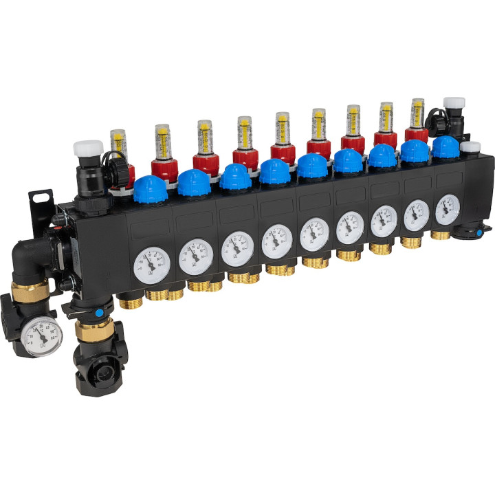 ProCalida CC 1 na 9 obiegów grzewczych, rotametry 0,75÷3,75 l/min