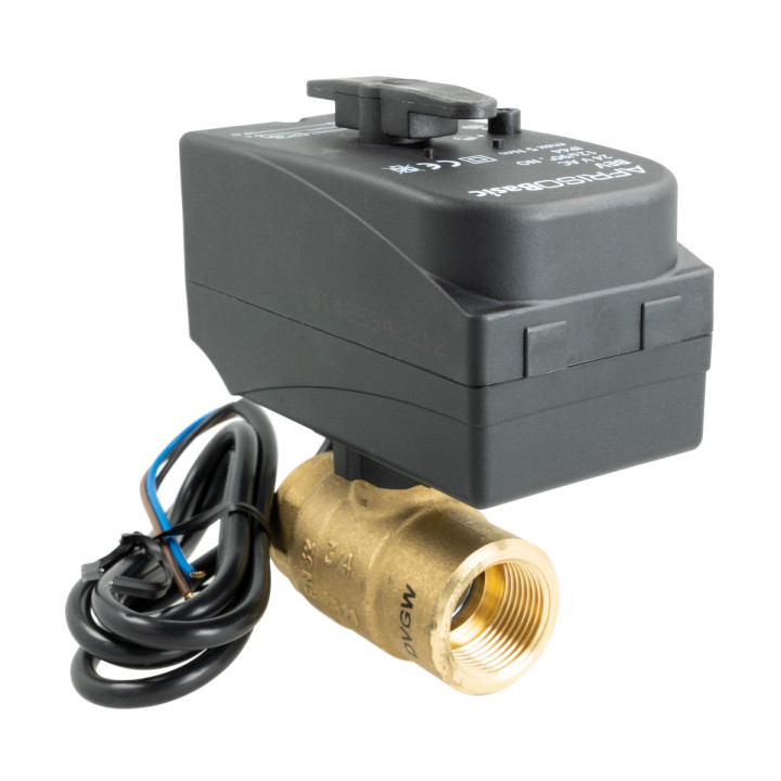 2-drogowy zawór kulowy z siłownikiem BEV, DN20, Rp3/4", Kvs 45 m3/h, 24 V AC, NO