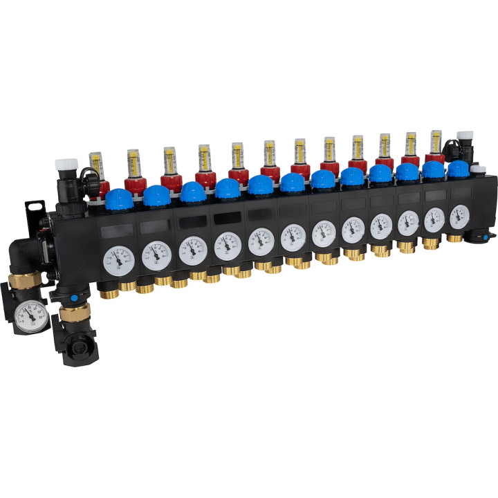 ProCalida CC 1 na 12 obiegów grzewczych, rotametry 0,75÷3,75 l/min