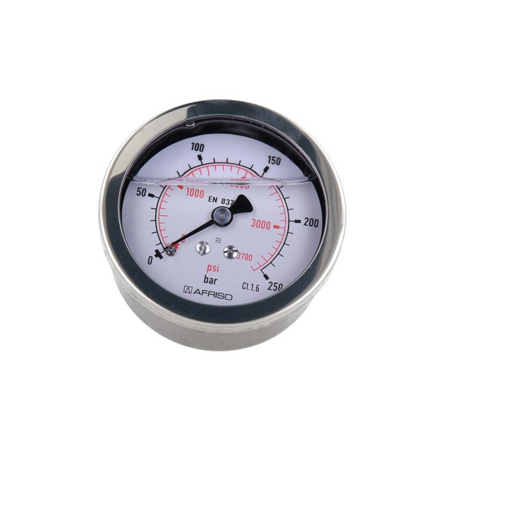 Manometr glicerynowy RF 63 Gly, D711, fi63 mm, 0÷250 bar, G1/4", ax, kl. 1,6