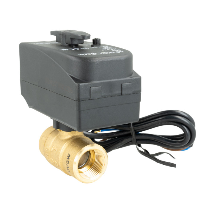 2-drogowy zawór kulowy z siłownikiem BEV, DN20, Rp3/4", Kvs 45 m3/h, 230 V AC, NC