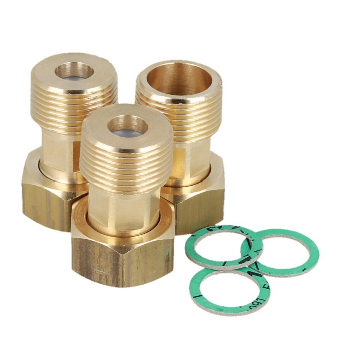 Zestaw śrubunków do zaworu ATM, 3x nakrętka G3/4" x R3/4", 2 zawory zwrotne