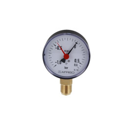Manometr standardowy RF 80, D201, fi80 mm, -1÷0,6 bar, G1/2", rad, kl. 1,6