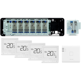 SALUS StartPack Premium - zestaw przewodowego sterowania ogrzewaniem podłogowym z zarządzaniem przez Internet: KL06-M, PL07, UG8