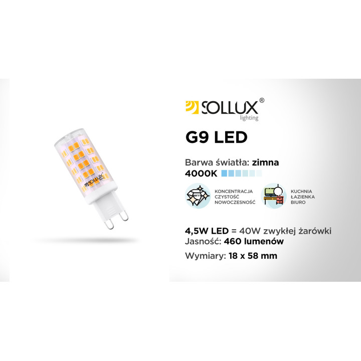 Żarówka LED G9 4000K 4,5W 460lm