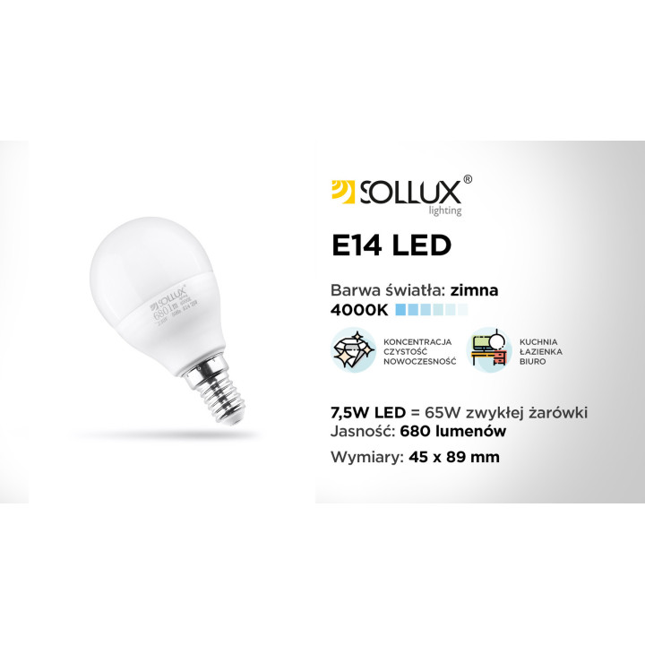 Żarówka LED E14 4000K 7,5W 680lm