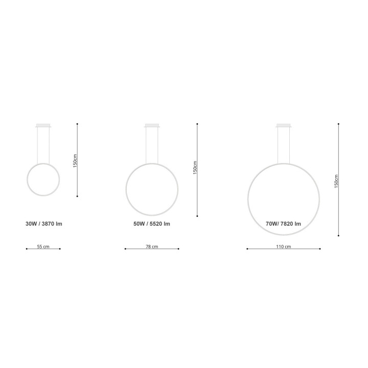 Lampa wisząca RIO 78 czarny LED 4000K