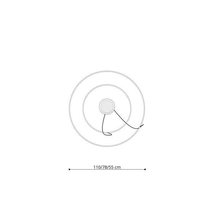 Żyrandol RIO 2 55/78 czarny LED 3000K