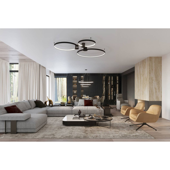 Żyrandol RIO 3 55/78/110 czarny LED 3000K