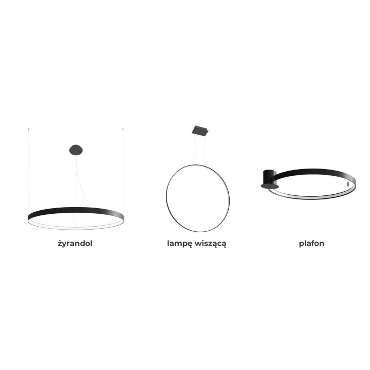 Żyrandol RIO 3 55/78/110 czarny LED 3000K