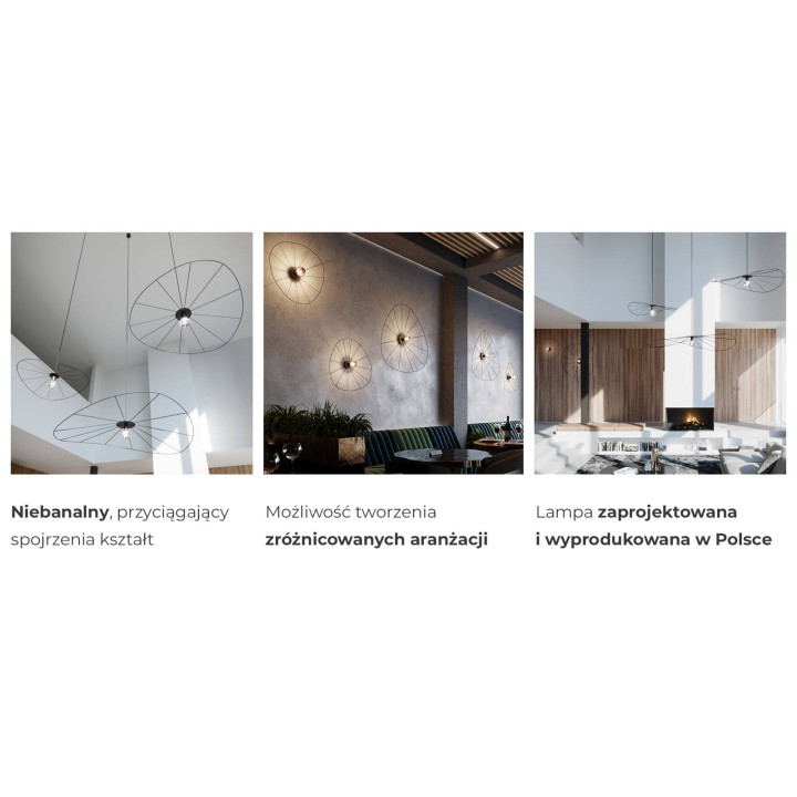 Lampa wisząca ESKOLA 70 czarna