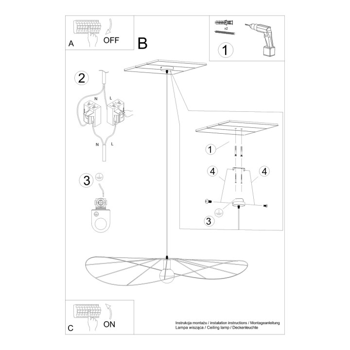 Lampa wisząca ESKOLA 110 czarna