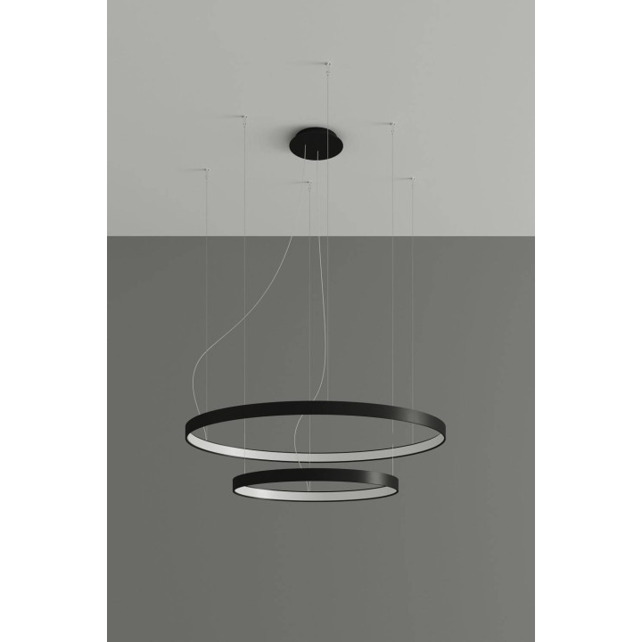 Żyrandol RIO 2 55/78 czarny LED 4000K