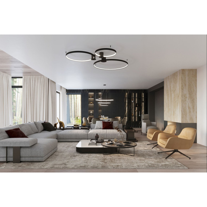 Żyrandol RIO 2 55/78 czarny LED 4000K
