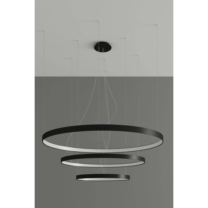 Żyrandol RIO 3 55/78/110 czarny LED 4000K