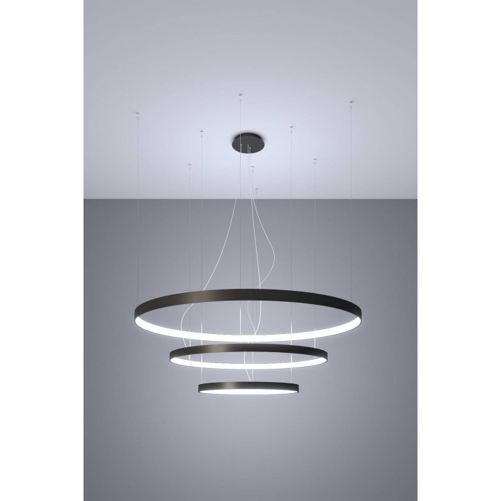 Żyrandol RIO 3 55/78/110 czarny LED 4000K