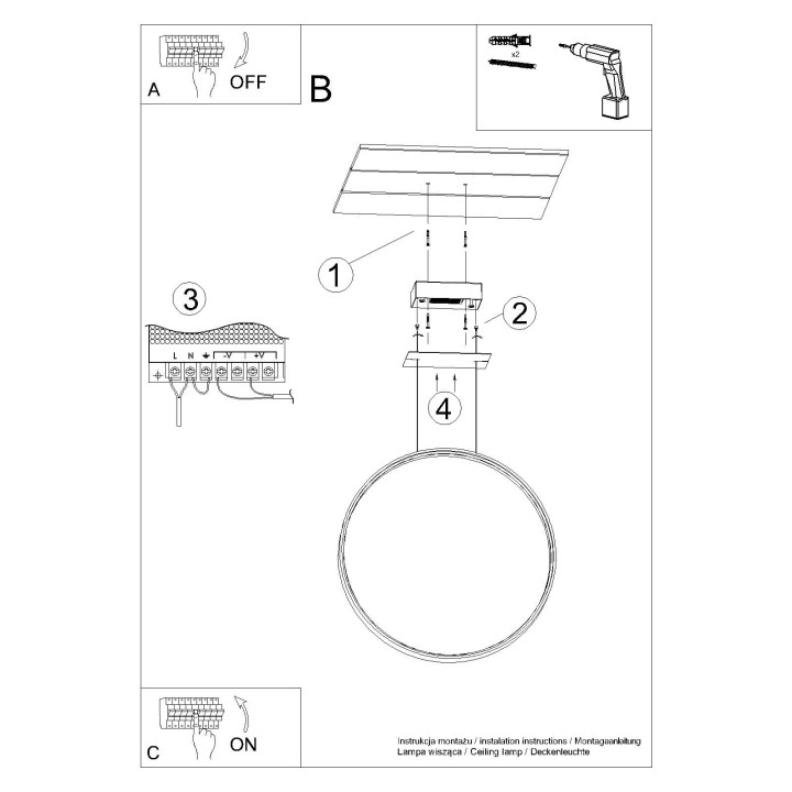 Lampa wisząca RIO 55 złota LED 4000K