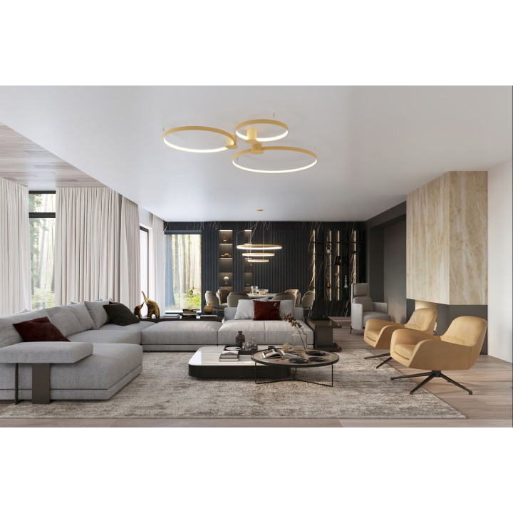 Żyrandol RIO 3 55/78/110 złoty LED 3000K