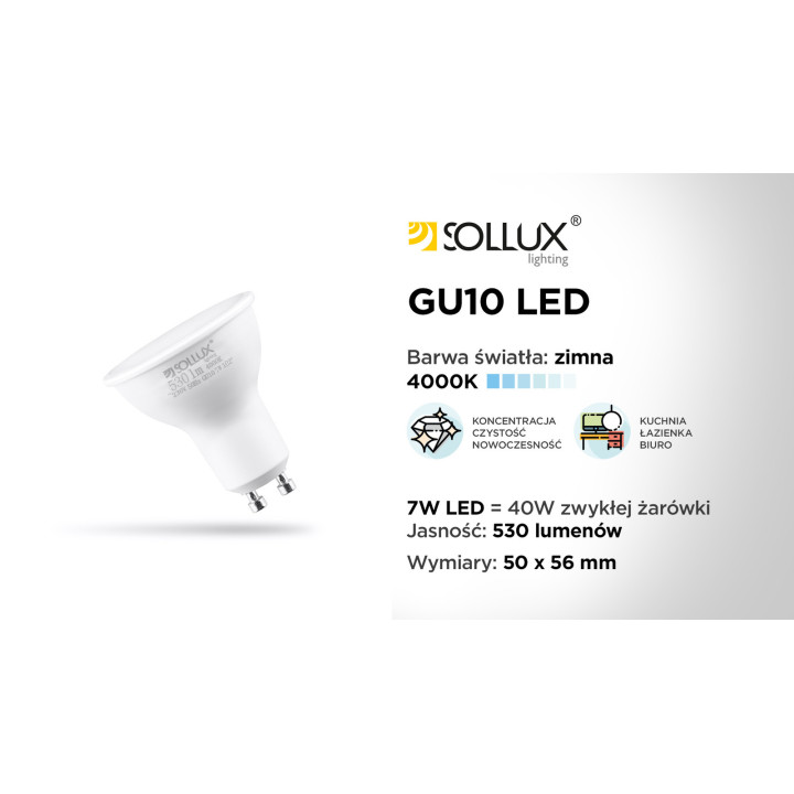 Żarówka LED GU10 4000K 7W 530lm