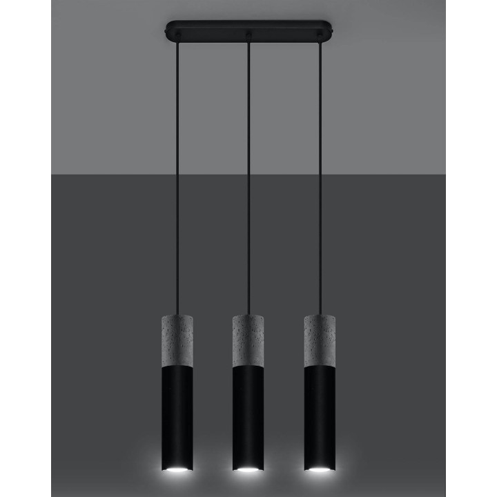 Lampa wisząca BORGIO 3L czarny