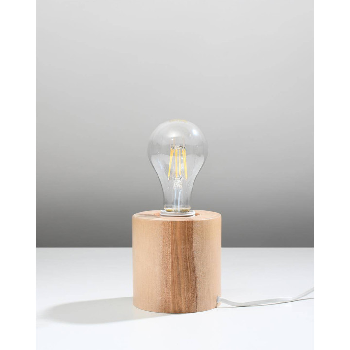 Lampa biurkowa SALGADO naturalne drewno