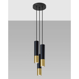 Lampa wisząca LOOPEZ 3P czarny/złoty