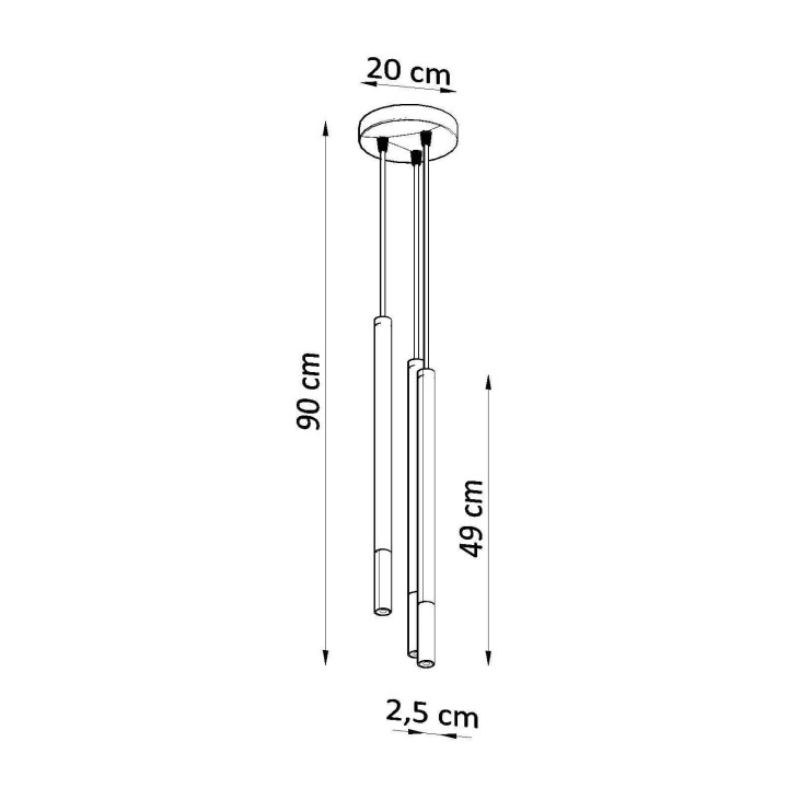 Lampa wisząca MOZAICA 3P czarny/złoto