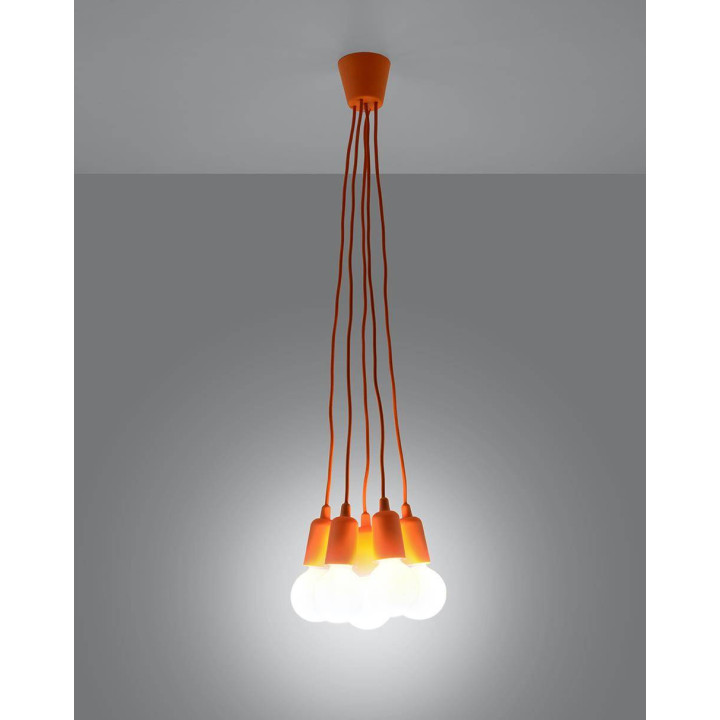 Lampa wisząca DIEGO 5 pomarańczowy