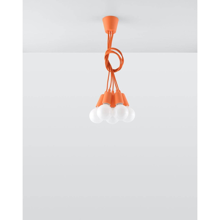 Lampa wisząca DIEGO 5 pomarańczowy