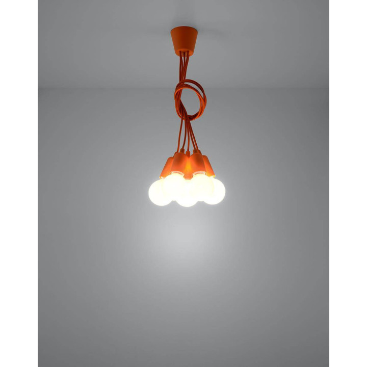Lampa wisząca DIEGO 5 pomarańczowy