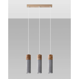 Lampa wisząca ZANE 3 szara