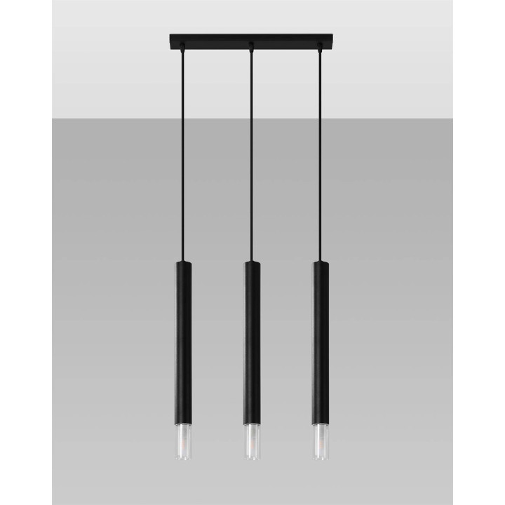 Lampa wisząca WEZYR 3 czarna