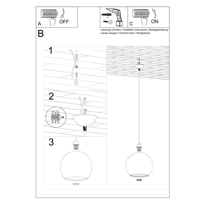 Lampa wisząca BALL biała
