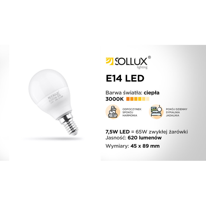 Żarówka LED E14 3000K 7,5W 620lm