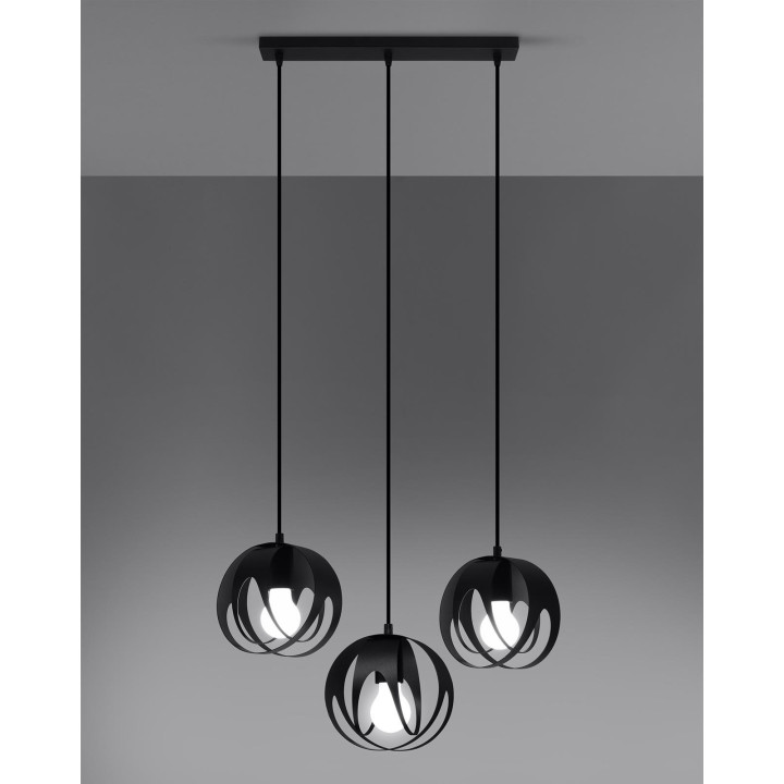 Lampa wisząca TULOS 3L czarna