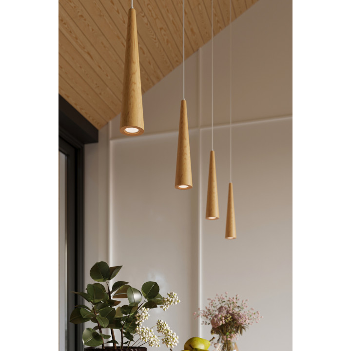 Lampa wisząca SULA 3P naturalne drewno