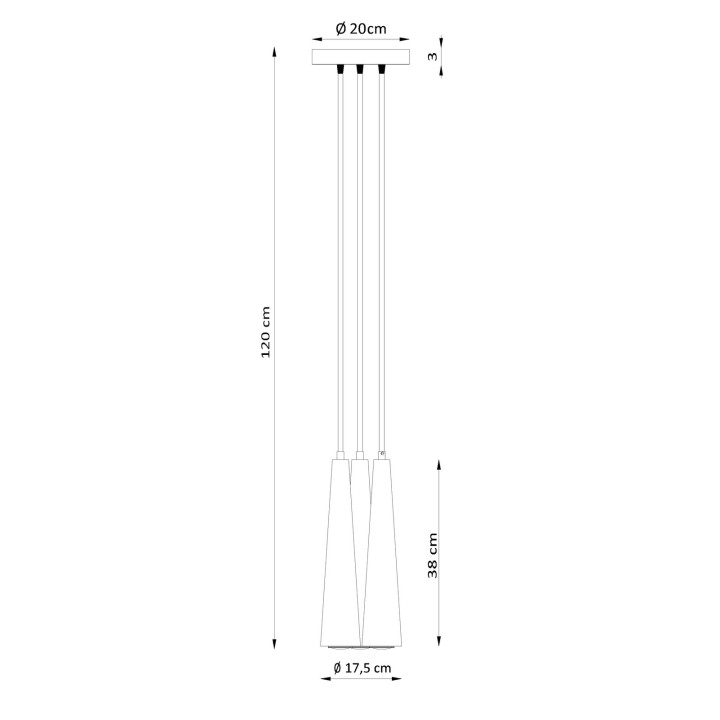 Lampa wisząca SULA 3P naturalne drewno