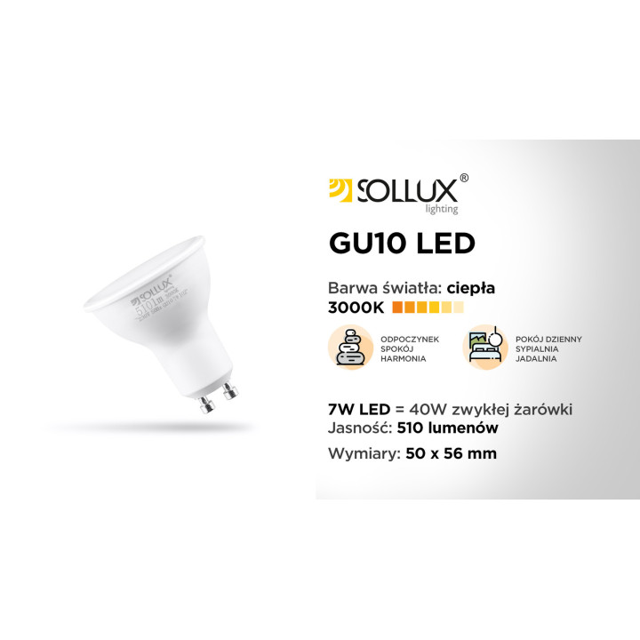 Żarówka LED GU10 3000K 7W 510lm