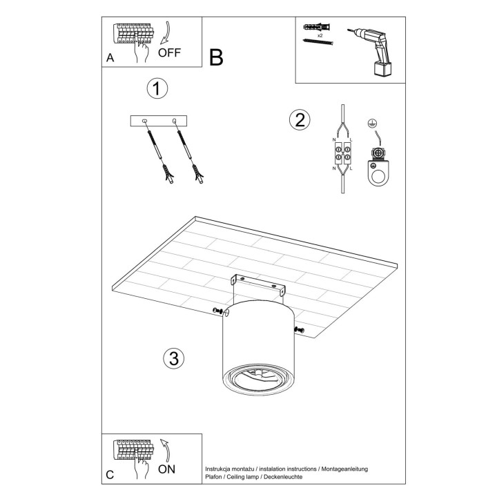 Plafon CULLO 140 beton