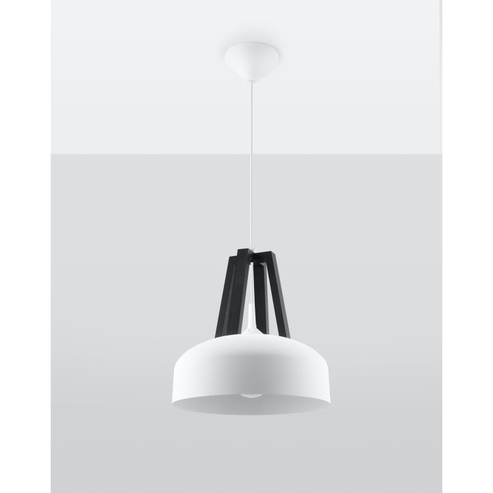 Lampa wisząca CASCO biała/czarna