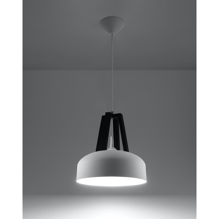 Lampa wisząca CASCO biała/czarna