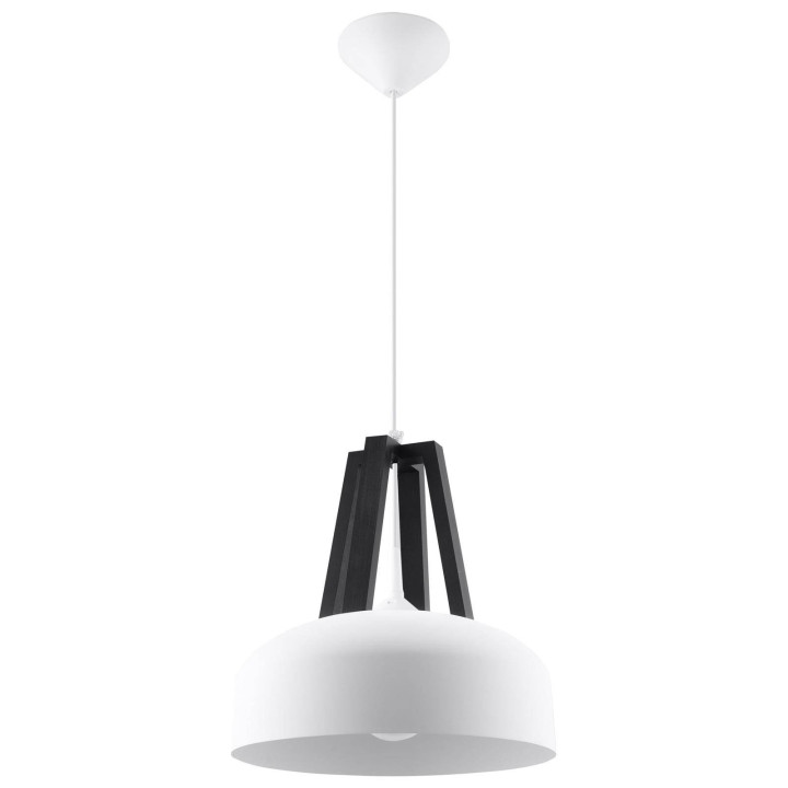 Lampa wisząca CASCO biała/czarna