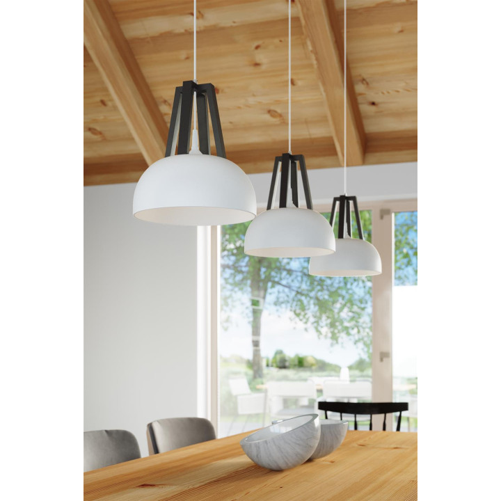 Lampa wisząca CASCO biała/czarna