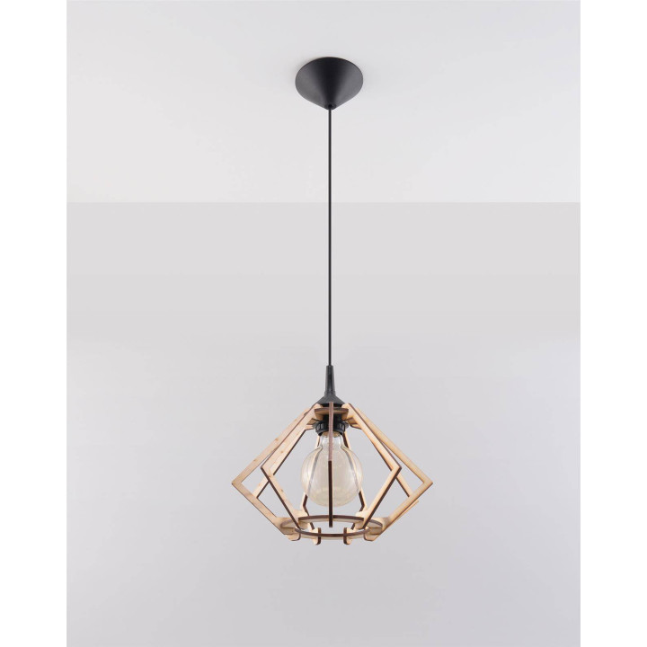 Lampa wisząca POMPELMO naturalne drewno