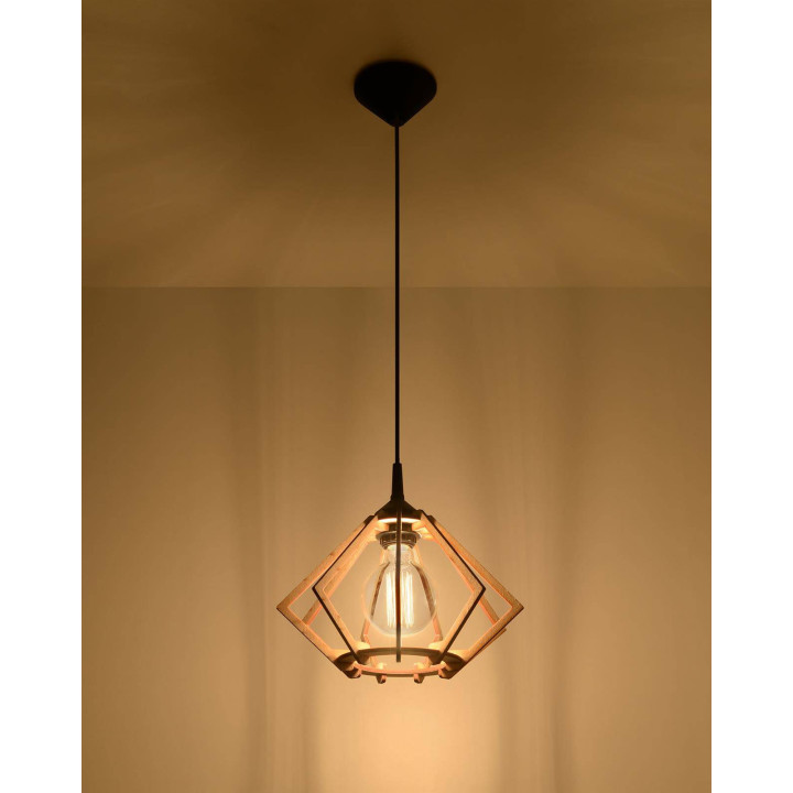 Lampa wisząca POMPELMO naturalne drewno