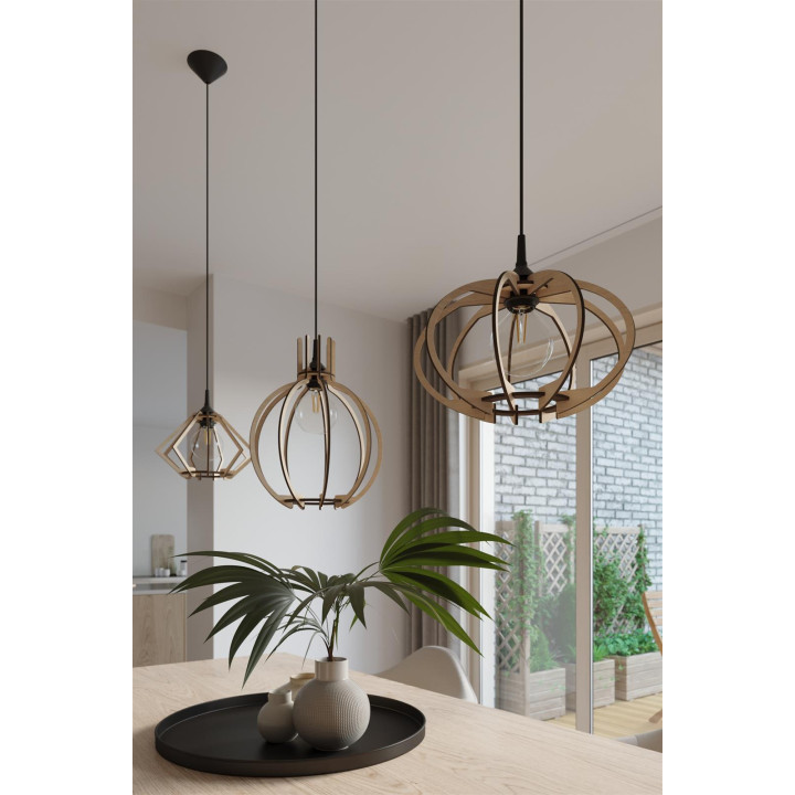 Lampa wisząca POMPELMO naturalne drewno