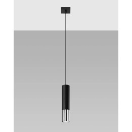 Lampa wisząca LOOPEZ 1 czarny/chrom
