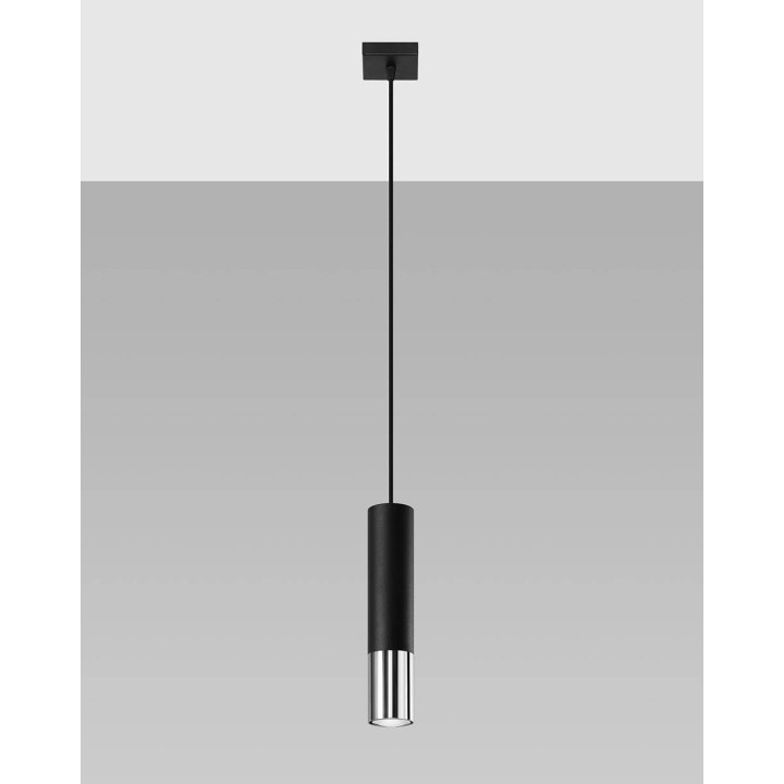 Lampa wisząca LOOPEZ 1 czarny/chrom