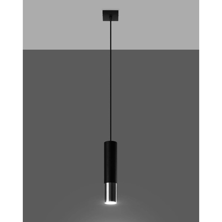 Lampa wisząca LOOPEZ 1 czarny/chrom