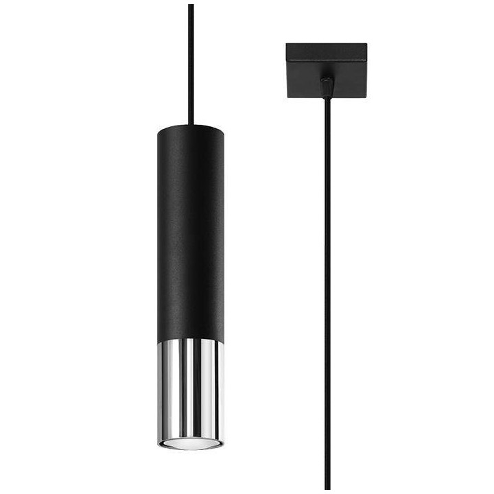 Lampa wisząca LOOPEZ 1 czarny/chrom